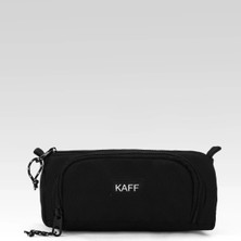 Kaff Imperteks Kumaş Kalemlik | Çift Gözlü Geniş Hacimli Organizer Kalem Kutusu 30103 Siyah