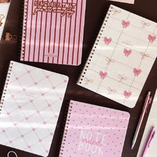Paperora A5 Spiralli Karton Kapak 4'lü Set Çizgili Okul Defteri 80 Yaprak - Ders Programlı Pembe