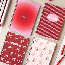 Paperora A5 Spiralli Karton Kapak 4'lü Set Çizgili Okul Defteri 80 Yaprak - Ders Programlı Aura