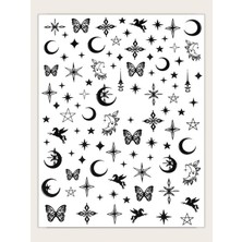Meks Ay Yıldız Dizayn Tırnak Sticker Tırnak Etiketi Nail JO-1007