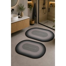 Zeta Halı Digital Baskı Yıkanabilir Kaymaz Taban 2li Banyo Paspas Takımı 40X60 60X100
