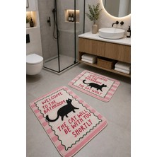 Zeta Halı Digital Baskı Yıkanabilir Kaymaz Taban 2li Banyo Paspas Takımı 40X60 60X100