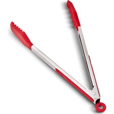 Meks Aryıldız Dailytools Büyük Mutfak Maşası Dişli Uçlu Ergonomik Kırmızı