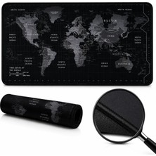 McStorey XXL Oyuncu Mouse Pad 90x40 cm 3mm Dikişli Kaymaz Taban Büyük Gaming Mouse Pad Desk Mat Dünya Haritası Topografik Tasarım EXPLORER Collection