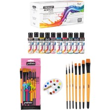 Glance Rich Texco 10X60ML Akrilik Boya Pebeo 6lı Fırça Seti