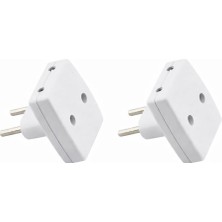 Meks T Tipi Fiş Golyat 2’li Priz Dönüştürücü, Çoklu Adaptör Priz, Yüksek Dayanıklı Elektrik Prizi, Ev Of