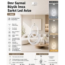 Dmr Sarmal Büyük Imza Sarkıt LED Avize Beyaz Kasa 50W 220 Volt Üç Renk 6500K/4000K/3000K (Beyaz /ılık Beyaz/sarı (Günışığı)