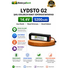 Bataryabank Lydsto G2 Uyumlu Robot Süpürge Bataryası 14.4V 5200MAH Li-Ion Şarj Edilebilir Süpürge Pili