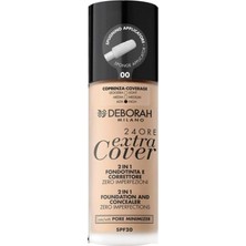Meks Deborah 24ORE Extra Cover Fondöten No:00 30ML Fair