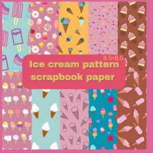 Meks Ice Cream Cone Scrapbook Paper: Ice Cream Themed Crafted Paper In Size 8.5×8.5.: Ice Cream Scrapboo