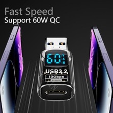 Revolution USB 3.2 To Type C Dönüştürücü 60W Hızlı Şarj 10GBPS Veri Transferi Dijital Ekran Otggf