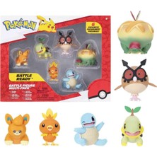 Meks Pokémon Battle Figure Multipack 6 x 2 Inç Pawmi, Squirtle #2, Torchic, Turtwig, Hoothoot, Appltun W