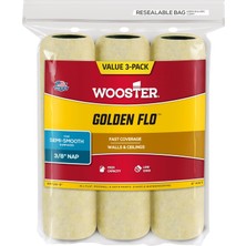 Meks Wooster Brush RR726-9 Flo Roller Kapak 3'lü Paket, 3/8 Inç Şekerleme, 9 Inç