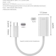 45W Type C To Lightning Kulaklık Dönüştürücü Hızlı Şarj iPad Yuva Çevirici Müzik Dinleme Arama Otgklk
