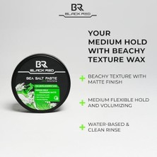 Black & Red Wax Saç Şekillendirici Wax Sea Salt Paste Deniz Tuzlu Mat Doğal Görünüm Orta Sertlik - 120 ml