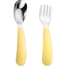 Meks 304 Çelik Sarı Bebek Çocuk Kaşık Çatal Seti CIN770SR