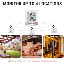 TP200C Dijital Ev Termometresi, LCD Bluetooth Iç ve Dış Mekan Termometresi, 150 M'ye Kadar Sıcaklık Sensörlü