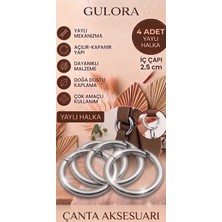 Gulora Yaylı Metal Halka Gümüş (4 Adet-2,5cm)