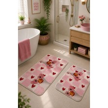 Zeta Halı Digital Baskı Yıkanabilir Kaymaz Taban 2li Banyo Paspas Takımı 40X60 60X100
