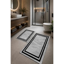 Zeta Halı Digital Baskı Yıkanabilir Kaymaz Taban 2li Banyo Paspas Takımı 40X60 60X100