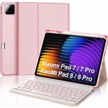M.TK Moveteck Mi Pad 7/7 Pro Mi Pad 8/8 Pro 11.2 Inç Uyumlu Kalem Bölmeli Bluetooth Türkçe Q Klavyeli Tablet Kılıfı