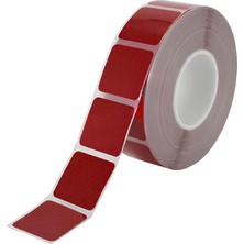 Meks 5 Metre Tüvtürk Kırmızı Parçalı Reflektörlü Reflektif Fosforlu Şerit Bant Kesikli Ikaz Bandı
