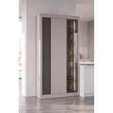 Avm 24 Nero Vitrinli Kiler Dolabı 115 cm Montaj Dahil
