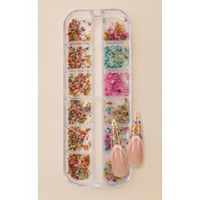 Meks 12LI Ince Küçük Boy Kuru Çiçek Tırnak Süsleme Nail Çiçek WN-519