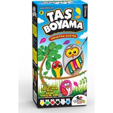 Meks Taş Boyama Seti (6 Renk Akrilik Boya-Fırça Aktivite Seti)