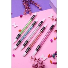 Meks Fontenay Fırça 5'li Nail Akrilik Tırnak Süsleme Desen Set Simli