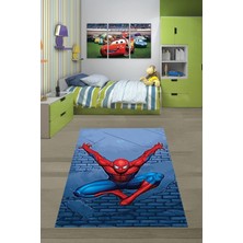 Meks Pelangi Duvara Tırmanan Adam Dijital Baskı Yıkanabilir Kaymaz Taban Çocuk Genç Odası Halısı, Kırmız
