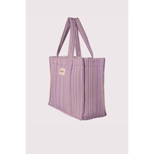 Mâlone Lavender Stripes Maxi Tote
