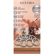Gulora Yaylı Metal Halka Gümüş (10 Adet-2,5cm)