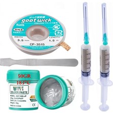 Smnr Best Solder Paste 183°C50GR Flux Lehim Toplama Lehim Emme Teli 3,5mm ve Metal Spatula SETI02