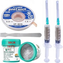 Smnr Best Solder Paste 183°C50GR Flux Lehim Toplama Lehim Emme Teli 3,0mm ve Metal Spatula SETI03