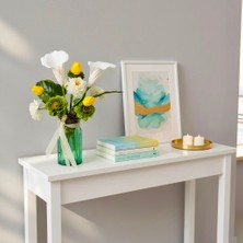 Sedosh Home Vision Sedosh Home Yapay Beyaz Gala ve Sarı Lale Cam Vazolu Aranjman 40 cm
