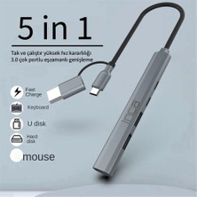 Inca IUTP-06TX 5ın1 USB 3.0 + 2xusb 2.0+Type-C+Pd 100W Usb+Type-C Çoklayıcı 3.0 ile 5 Gbps