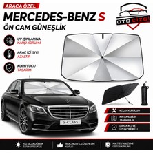 OtoÇizgi Mercedes S Şemsiye Tip Ön Cam Güneşliği Katlanabilir Uv Korumalı Araç Cam Güneşlik