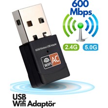 Sarftech USB Wifi Adaptör 600 Mbps Dual Bant Wifi Alıcı Çevirici Dongle Internet Alıcı USB