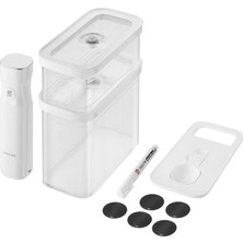 Hype Store Zwilling Küp Vakumlu Başlangıç Seti, M / 5 Adet, Şeffaf-Beyaz | Cube Grey Line | No Plug