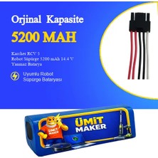 Ümit Maker Karcher RCV 5 Robot Süpürge 5200 mAh 14.4 V Yanmaz Batarya – Orjinal Uyumlu Uzun Ömürlü, Yüksek Performans Pil