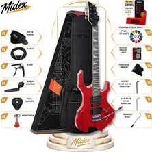 Midex Force-Rd Profesyonel Axel Kasa Hsh Elektro Gitar Seti Kırmızı