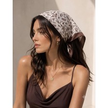 Trend Dokunuş 50-50 Kadın Saten Zeytinli Fular Bandana