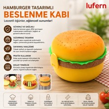 Lufern Özel Tasarım Hamburger Tasarımlı Beslenme Kabı Çanta Okul Piknik Seyahat Kreş Atıştırmalık Meyve