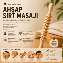 Circle Toys Ahşap Sırt Masaj Aleti Doğal Ahşap Masaj Rulosu Tüm Vücut Masaj Aparatı