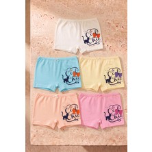 Katia & Bony Kız Çocuk 5'li Paket Kedi Desenli Boxer