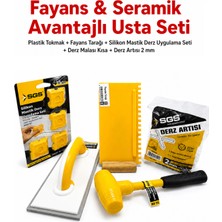 Derz Artısı Seti Seramik Fayans Avantajlı Paket 2 mm Derz Artısı + Derz Çekme Aparatı + Derz Malası + Fayans Tarağı + Tokmak