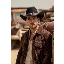 Erkek Kovboy Fötr Şapka Kovboy Şapkası Kovboy Şapka Western Vintage Bohem Içten Ayarlanabilir