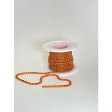 Mazaka Studio SS12 Turuncu Renkli Kristal Beyoğlu Taş Zincir Şerit 3 Metre