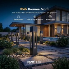FoneLight AKA 60 cm LED Bollard Bahçe Aydınlatma Direği Antrasit Alüminyum IP65 Peyzaj Yürüyüş Yolu Aydınlatması 9W 3000K